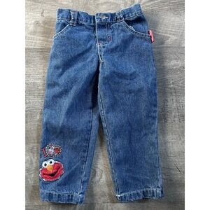 Vintage Sesame Street Jeans I Love Elmo Toddler 2T  Y2K‎ Embroidered Kids